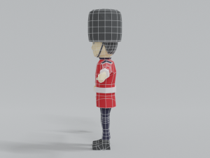 low poly cartoon queens guard 3D मॉडल