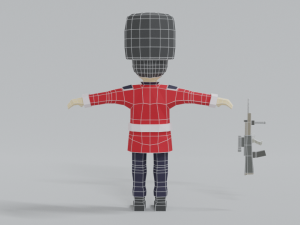 low poly cartoon queens guard 3D मॉडल