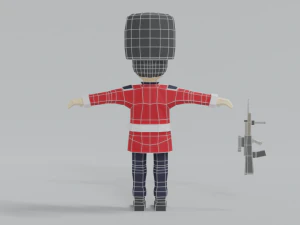 low poly cartoon queens guard 3D Model