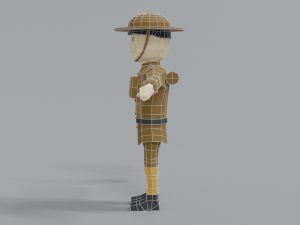 low poly cartoon wwi british soldier 3D Model