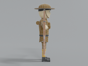 low poly cartoon wwi british soldier 3D Model