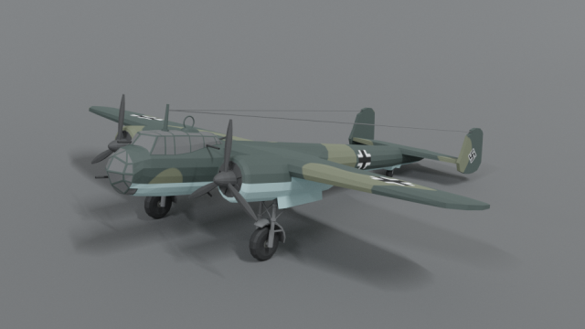 low poly cartoon dornier do 17 z wwii airplane Model 3D .c4d .max .obj .3ds .fbx .stl .blend 