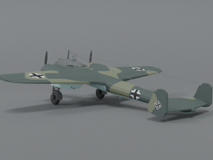 low poly cartoon dornier do 17 z wwii airplane Model 3D
