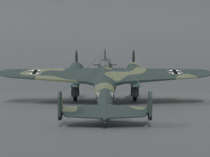 low poly cartoon dornier do 17 z wwii airplane Model 3D