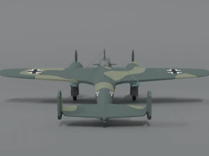 low poly cartoon dornier do 17 z wwii airplane 3D Model