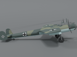 low poly cartoon dornier do 17 z wwii airplane Model 3D