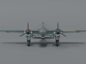 low poly cartoon dornier do 17 z wwii airplane Model 3D