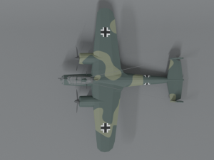 low poly cartoon dornier do 17 z wwii airplane Model 3D
