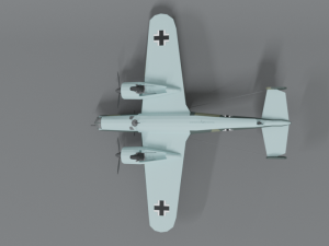 low poly cartoon dornier do 17 z wwii airplane Model 3D