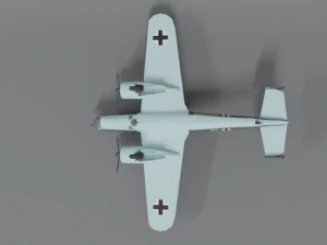 low poly cartoon dornier do 17 z wwii airplane 3D Model