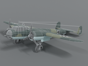 low poly cartoon dornier do 17 z wwii airplane Model 3D