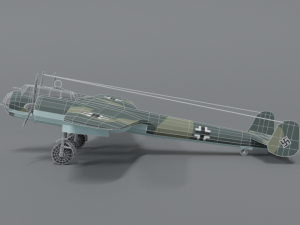 low poly cartoon dornier do 17 z wwii airplane Model 3D