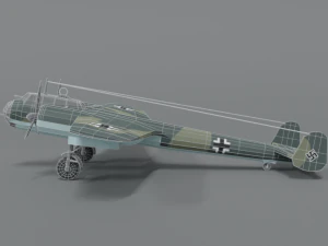 low poly cartoon dornier do 17 z wwii airplane 3D Model