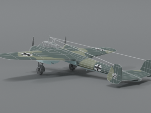 low poly cartoon dornier do 17 z wwii airplane Model 3D