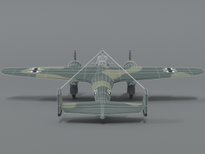 low poly cartoon dornier do 17 z wwii airplane Model 3D