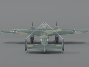 low poly cartoon dornier do 17 z wwii airplane 3D Model