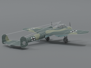 low poly cartoon dornier do 17 z wwii airplane Model 3D