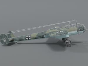 low poly cartoon dornier do 17 z wwii airplane Model 3D