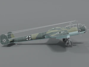 low poly cartoon dornier do 17 z wwii airplane 3D Model
