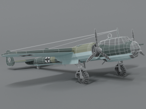 low poly cartoon dornier do 17 z wwii airplane Model 3D