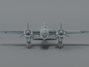 low poly cartoon dornier do 17 z wwii airplane Model 3D
