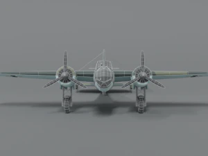 low poly cartoon dornier do 17 z wwii airplane 3D Model