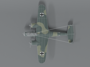 low poly cartoon dornier do 17 z wwii airplane Model 3D