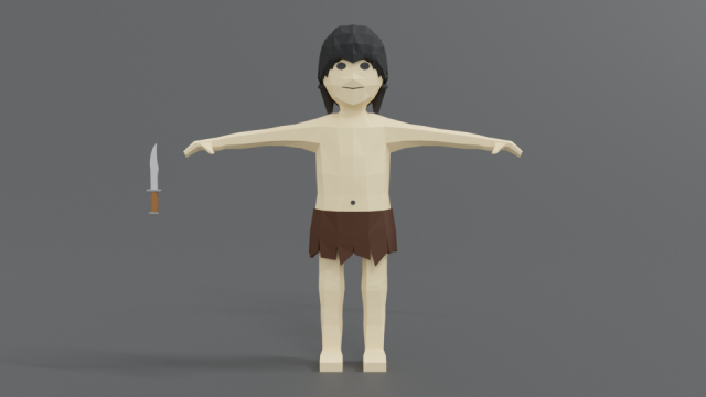 low poly cartoon tarzan 3D 模型 .c4d .max .obj .3ds .fbx .stl .blend 