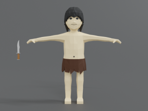 low poly cartoon tarzan Modèle 3D