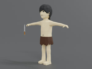 low poly cartoon tarzan 3D 模型