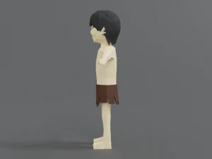 low poly cartoon tarzan 3D Model