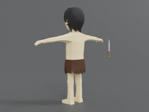 low poly cartoon tarzan 3D Model