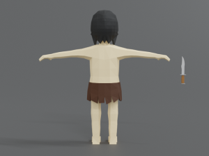 low poly cartoon tarzan 3D 模型
