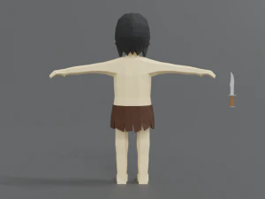 low poly cartoon tarzan 3D Model