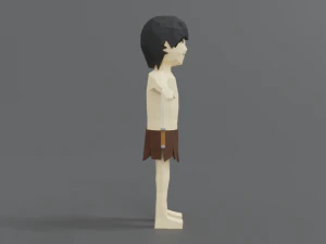 low poly cartoon tarzan 3D Model
