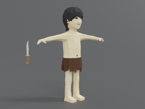 low poly cartoon tarzan 3D 模型