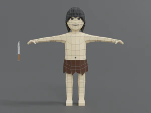 low poly cartoon tarzan 3D Model