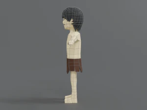 low poly cartoon tarzan 3D Model