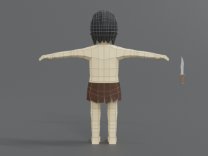 low poly cartoon tarzan 3D 模型
