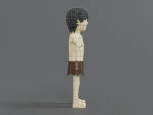 low poly cartoon tarzan 3D Model