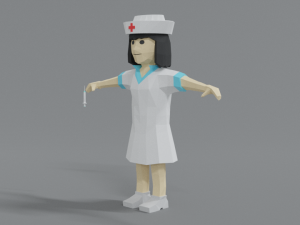 low poly cartoon nurse 3D-Modell