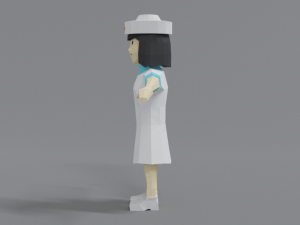 low poly cartoon nurse 3D-Modell