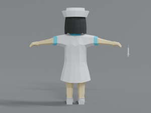 low poly cartoon nurse 3D-Modell