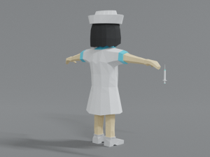 low poly cartoon nurse 3D-Modell