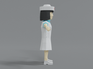 low poly cartoon nurse 3D-Modell