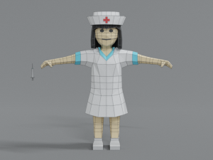 low poly cartoon nurse 3D-Modell