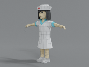 low poly cartoon nurse 3D-Modell