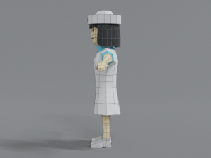 low poly cartoon nurse 3D-Modell