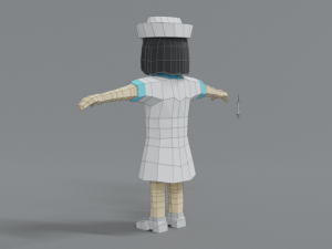 low poly cartoon nurse 3D-Modell