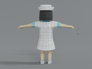 low poly cartoon nurse 3D-Modell